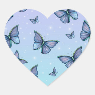 Autocollants Papillons Bleus
