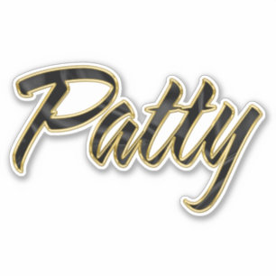 Autocollants Patty black gold lettering