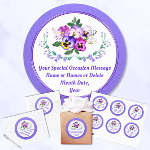 Autocollants Pensées pour Anniversaire, Mariage, N