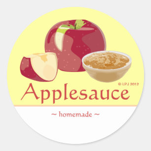 Autocollants personnalisables de compote de pommes