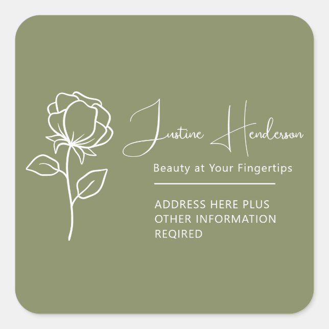Autocollants personnalisables – Fleurs ou soins de (Devant)