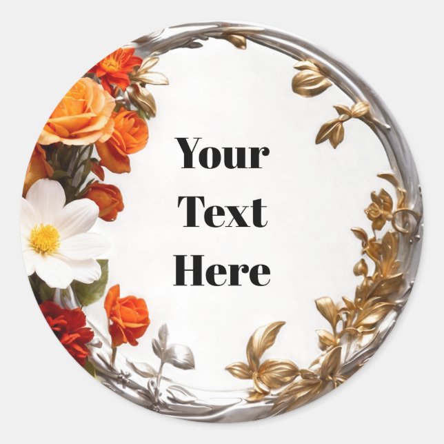 Autocollants personnalisables floraux pour fêtes/m (Devant)