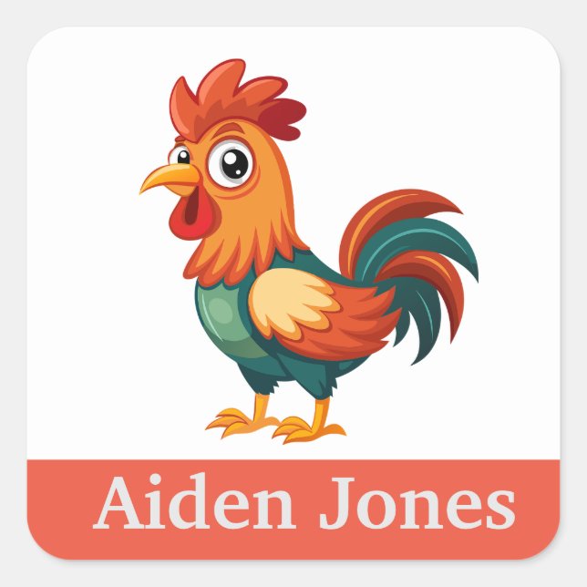 Autocollants personnalisées pour enfants colorés (Devant)