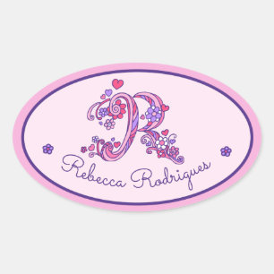 Autocollants personnalisés avec monogramme R nom i