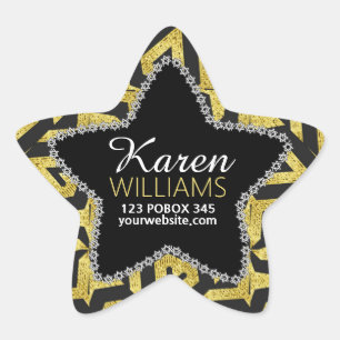 Autocollants personnalisés Black+Gold Star