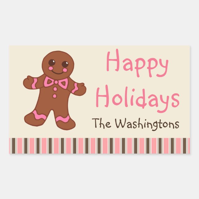 Autocollants personnalisés de biscuits de Noël au  (Devant)