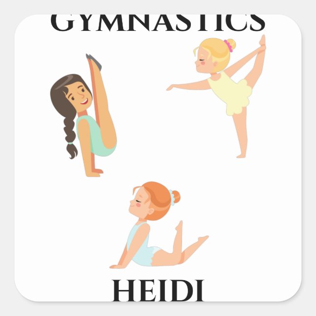 Autocollants personnalisés de la fille GYMNASTICS. (Devant)