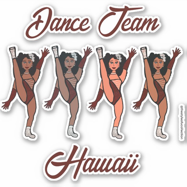 Autocollants personnalisés de majorette / danseuse (Devant)