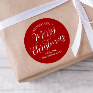 Autocollants personnalisés de Noël rouges
