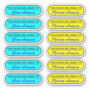 Autocollants Personnalisés De Nom Moderne (Ce Livr