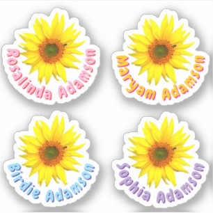 Autocollants personnalisés de tournesol (résistant
