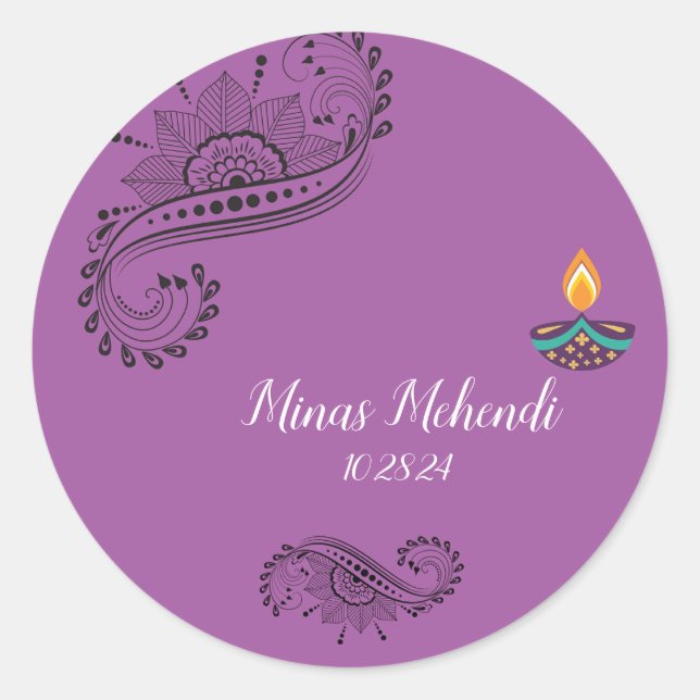 Autocollants personnalisés Mehendi (Devant)