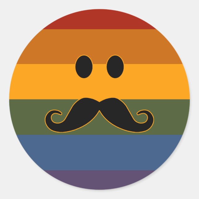 Autocollants personnalisés Mustache Pride (Devant)