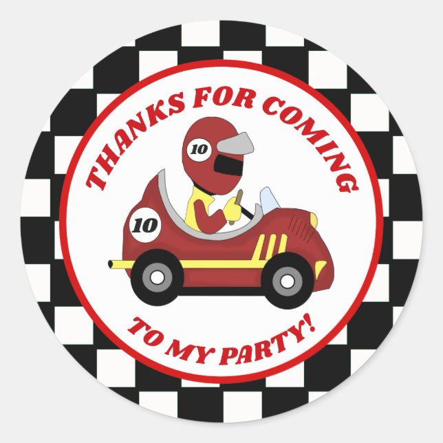 Autocollants personnalisés pour les fans de course (Devant)