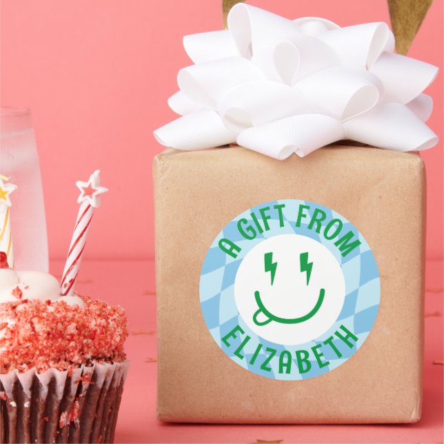 Autocollants personnalisés Retro Boys Happy Face A (Fête)