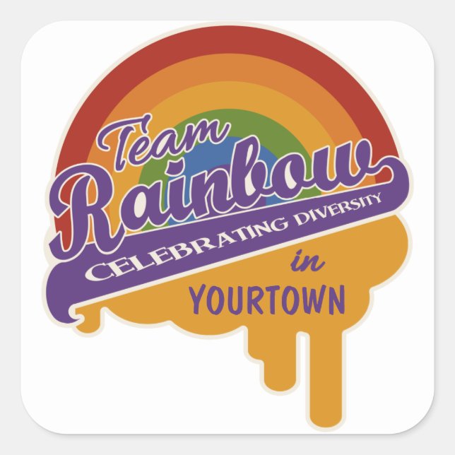 Autocollants personnalisés Team Rainbow (Devant)
