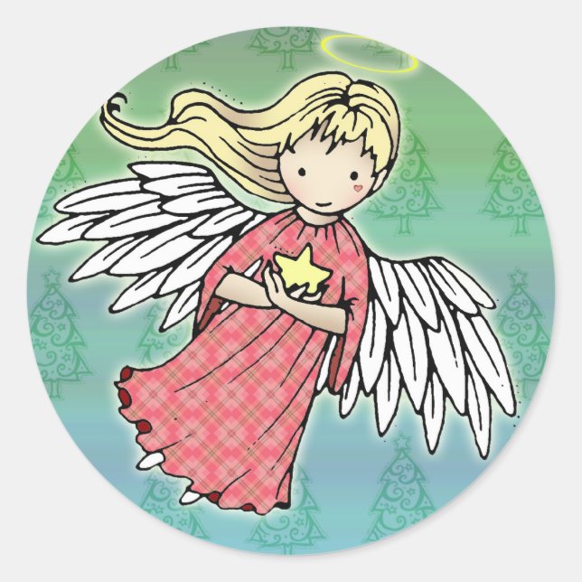 Autocollants Petit Ange de Noël (Devant)