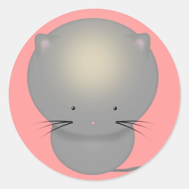 Autocollants Petit Chat Gris (Devant)