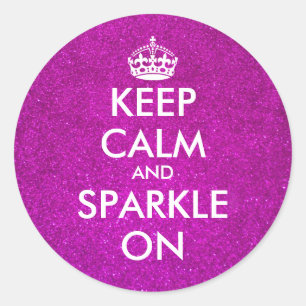 Autocollants Pink glitter Keep calm and sparkle on
