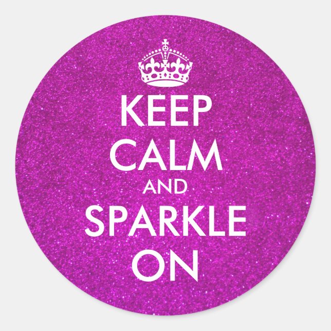 Autocollants Pink glitter Keep calm and sparkle on (Devant)