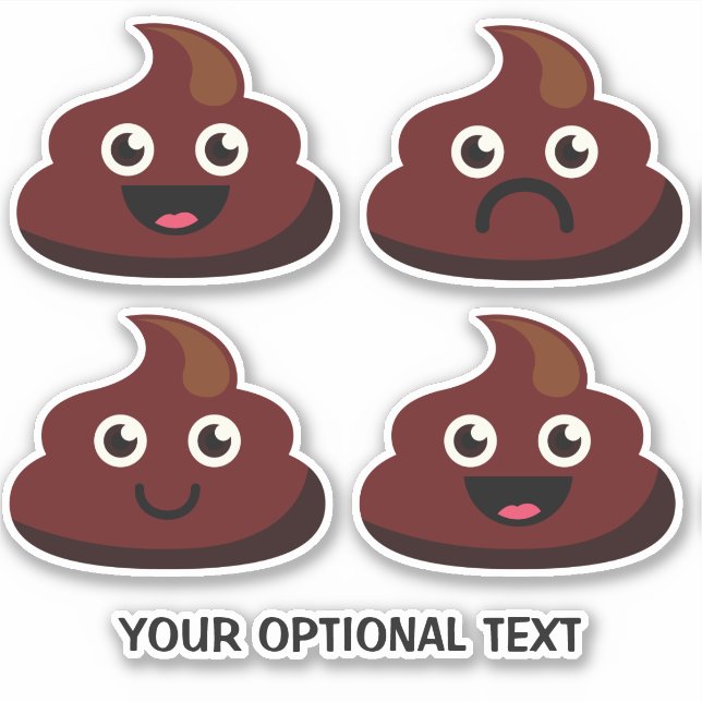 Autocollants Poop de texte personnalisé (Devant)