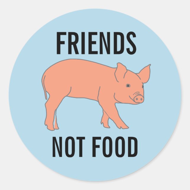 AUTOCOLLANTS PORCS AMIS PAS NOURRITURE (Devant)