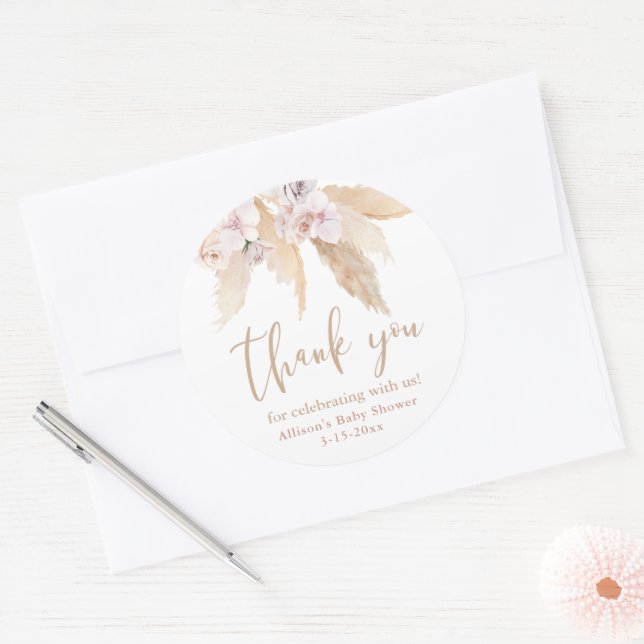 autocollants pour baby shower avec feuilles tropic (Enveloppe)