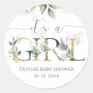 Autocollants pour Baby Shower C'est une Fille