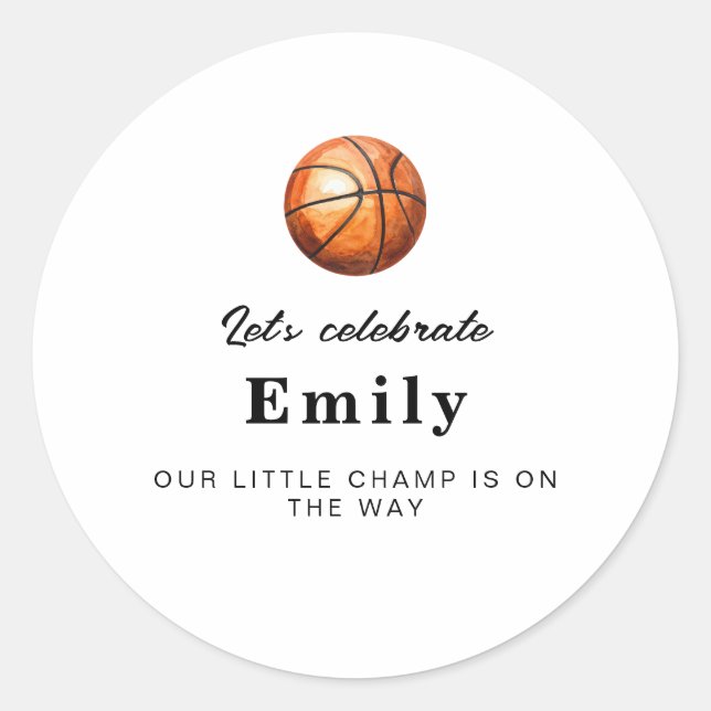 Autocollants pour Baby Shower de Basketball (Devant)