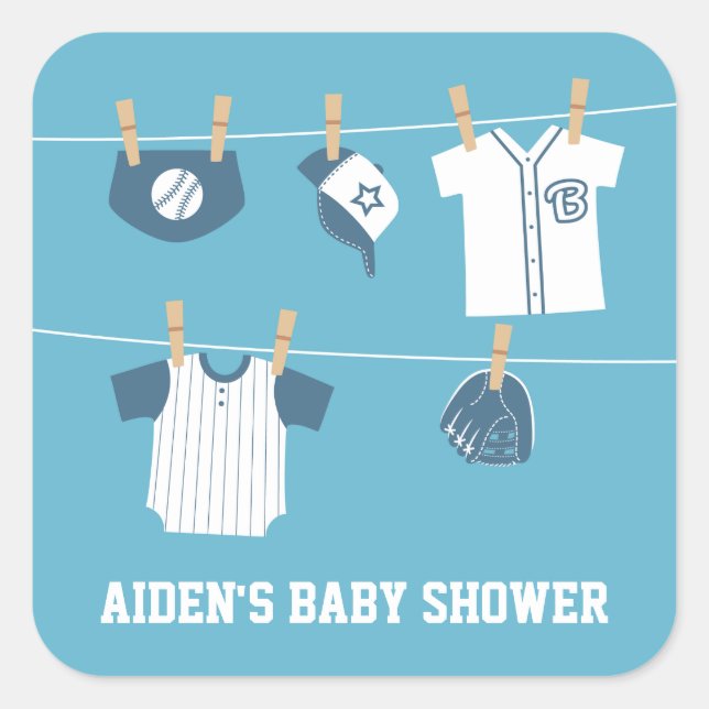 Autocollants pour Baby Shower de vêtements de spor (Devant)