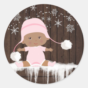 Autocollants pour Baby Shower Fille Ethnique Floco
