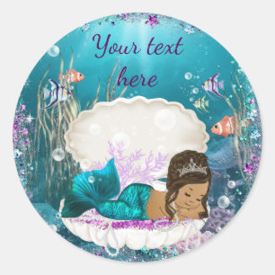 Autocollants pour Baby Shower Fille Ethnique Sirèn