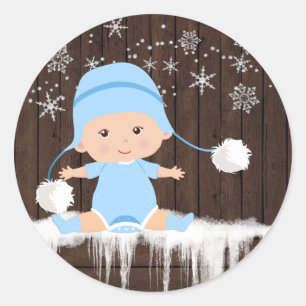 Autocollants pour Baby Shower Garçon Flocon de Nei