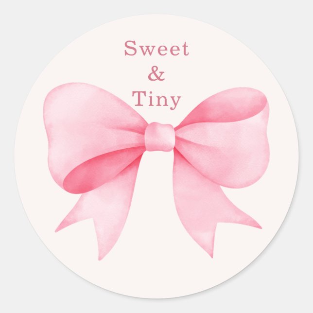 Autocollants pour Baby Shower Pink Bow Pumpkin (Devant)