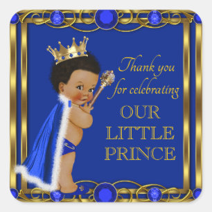 Autocollants pour Baby Shower Prince Afro-Américai