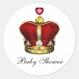 Autocollants pour Baby Shower Prince de l'Or Rouge