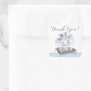 Autocollants pour Baby Shower Prince Éléphant Garç