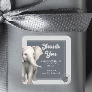 Autocollants pour Baby Shower Safari Éléphant