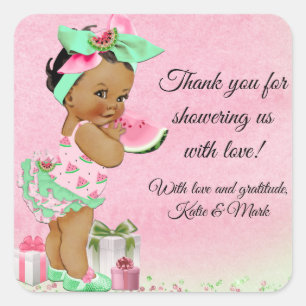 Autocollants pour Baby Shower sur le thème Pastèqu
