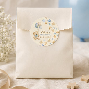 Autocollants pour Baby Shower Teddy Bear Stars