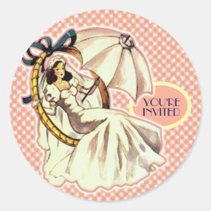 Autocollants pour Baby Shower Très Rétro