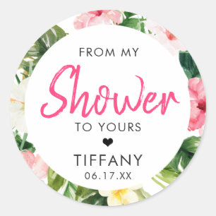 Autocollants pour Baby Shower Tropical
