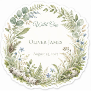 Autocollants pour Baby Shower Woodland Wild One
