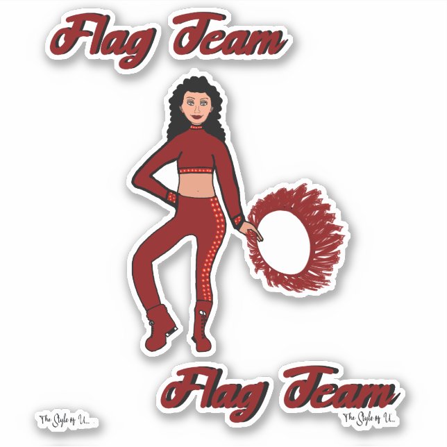 Autocollants pour bagues d'équipe de drapeaux (Bat (Devant)