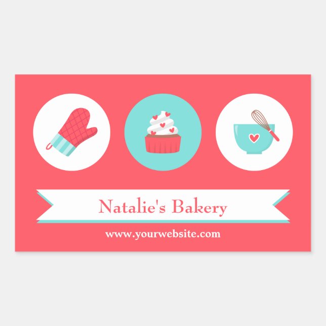 Autocollants pour café-boulangerie de cupcakes mod (Devant)