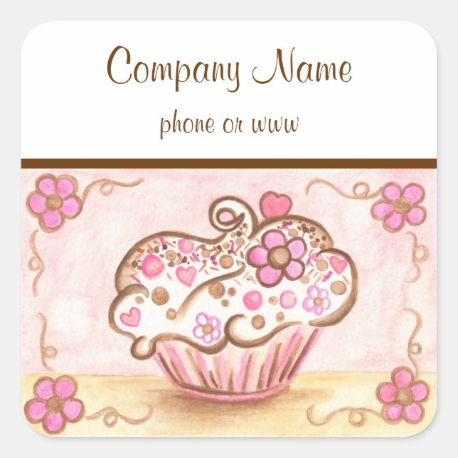 Autocollants pour Entreprise de Cupcakes (Devant)