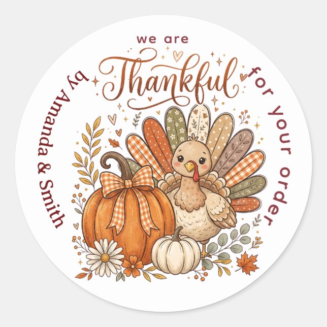Autocollants pour entreprise de Thanksgiving pour  (Devant)