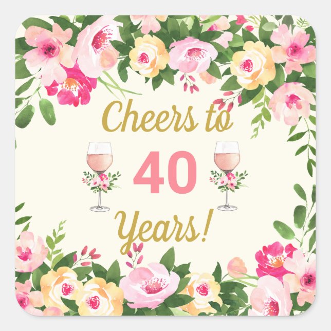 Autocollants pour étiquette de cadeau d'anniversai (Devant)