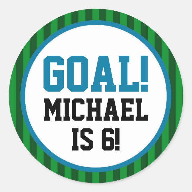 Autocollants pour fête d'anniversaire de football  (Devant)