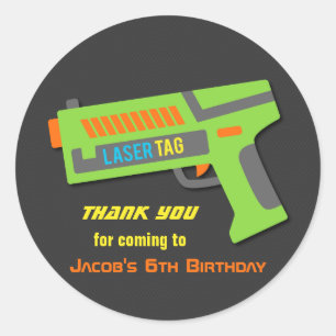 Autocollants pour fête d'anniversaire de laser tag
